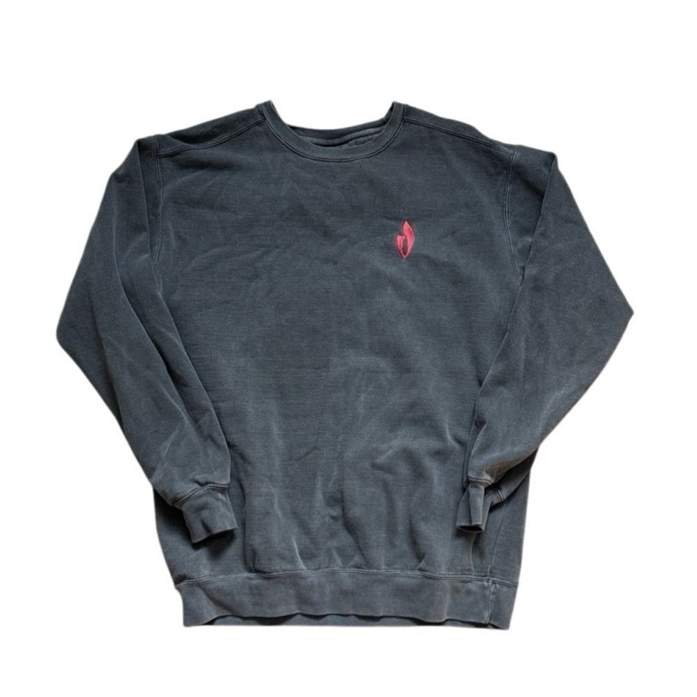 Comfort Colors Grey Crew neck Pullover Embroidered Chest Logo Medium